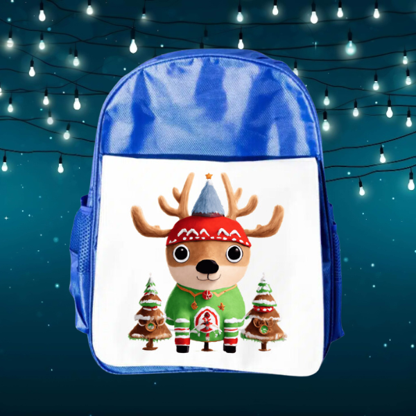 Reindeer And Christmas Trees Junior and Senior Size Backpacks