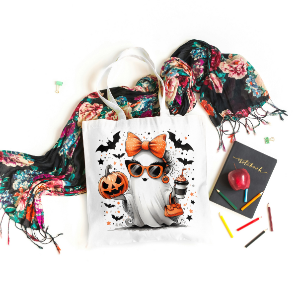 Spooky Halloween Ghost Shopping Bag