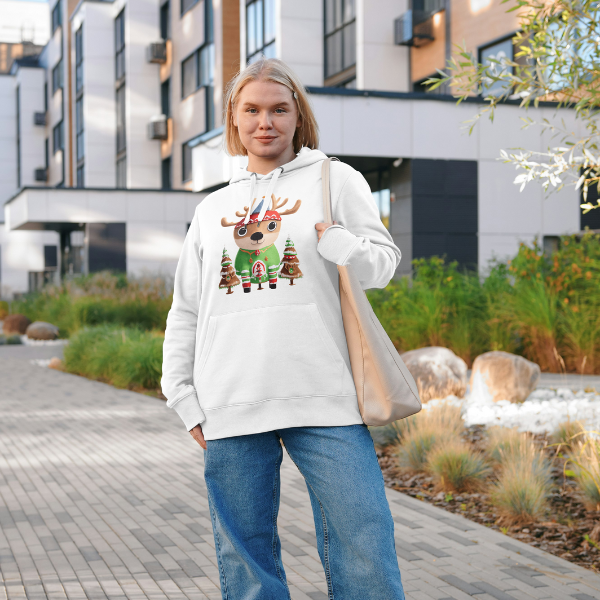 Reindeer And Christmas Trees Hoodie