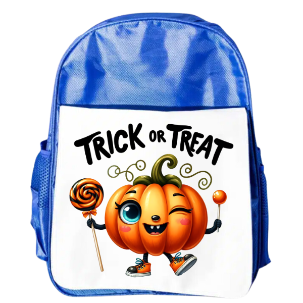 Cute Halloween Pumpkin Trick Or Treat Junior and Senior Size Backpacks