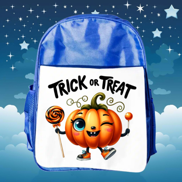 Cute Halloween Pumpkin Trick Or Treat Junior and Senior Size Backpacks