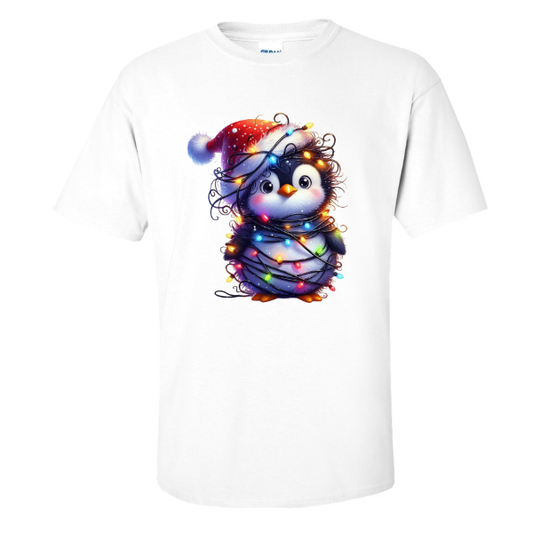 Cute Penguin with Christmas Lights T-Shirt