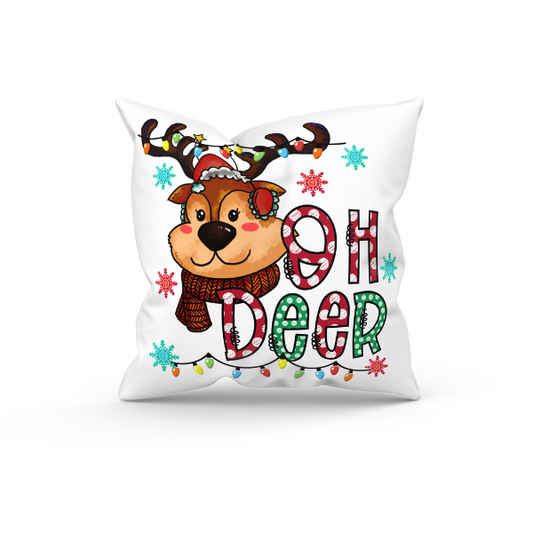 Oh Deer Christmas Throw Pillow