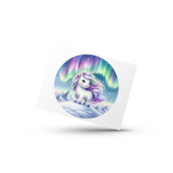 Snow Unicorn Coffee Cup and Coaster Set