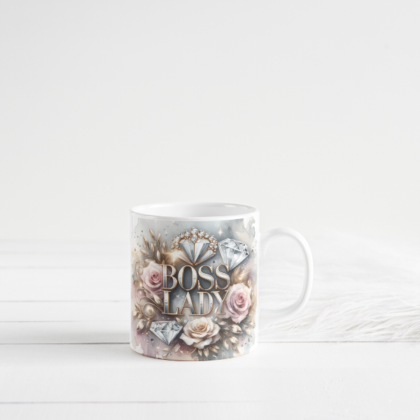 Floral Diamond Boss Lady Coffee Cup