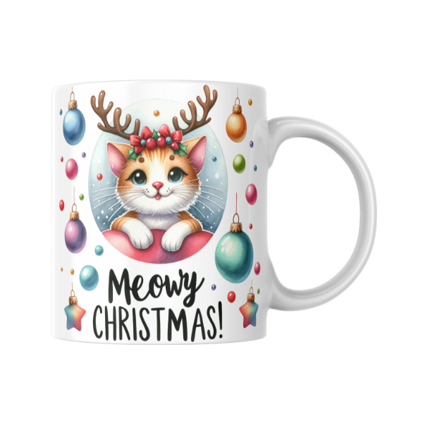 Kitten Meowy Christmas Coffee Cup