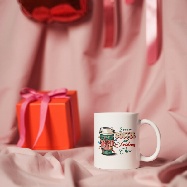 I Run On Coffee And Christmas Cheer Coffee Cup