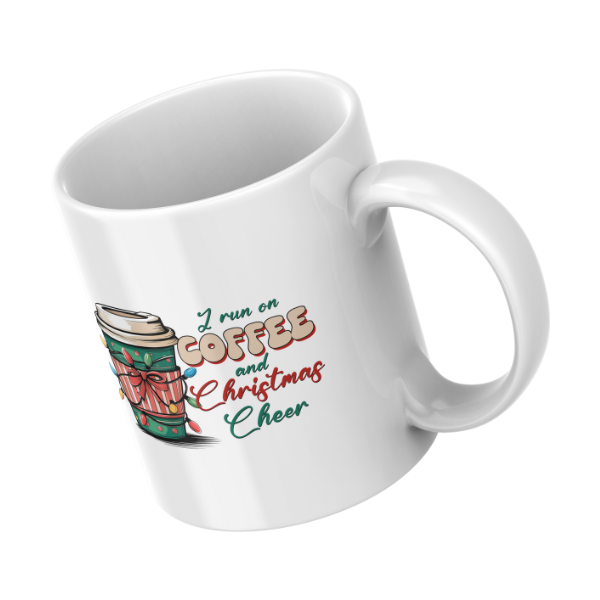 I Run On Coffee And Christmas Cheer Coffee Cup and Coaster Set