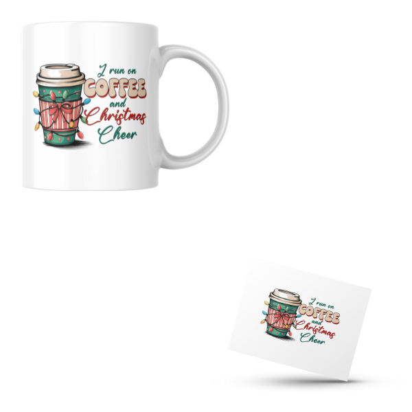 I Run On Coffee And Christmas Cheer Coffee Cup and Coaster Set