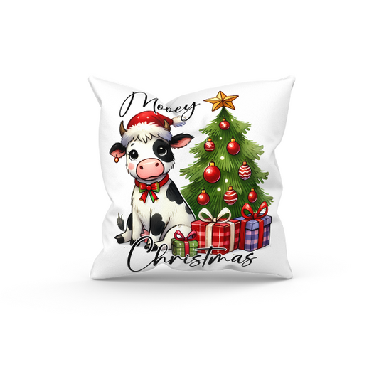 Baby Cow Merry Christmas Throw Pillow