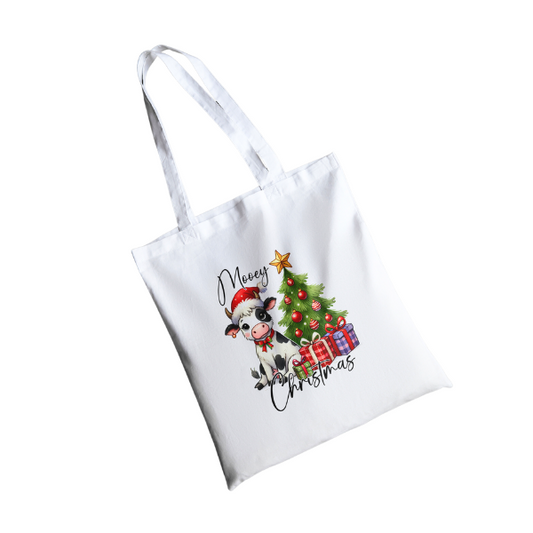 Baby Cow Merry Christmas Shopping Bag