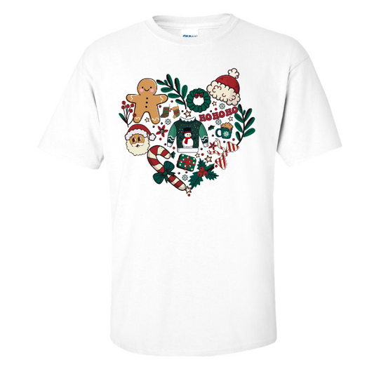 Merry Christmas Heart Shape T-Shirt