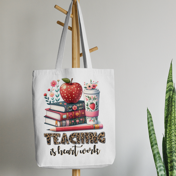 Teaching Is Heart Work Shopping Bag