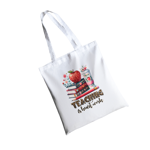 Teaching Is Heart Work Shopping Bag