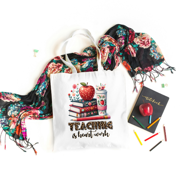 Teaching Is Heart Work Shopping Bag