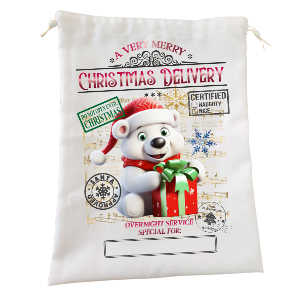 Santa Bag - Christmas Delivery From A Cute Snow Bear