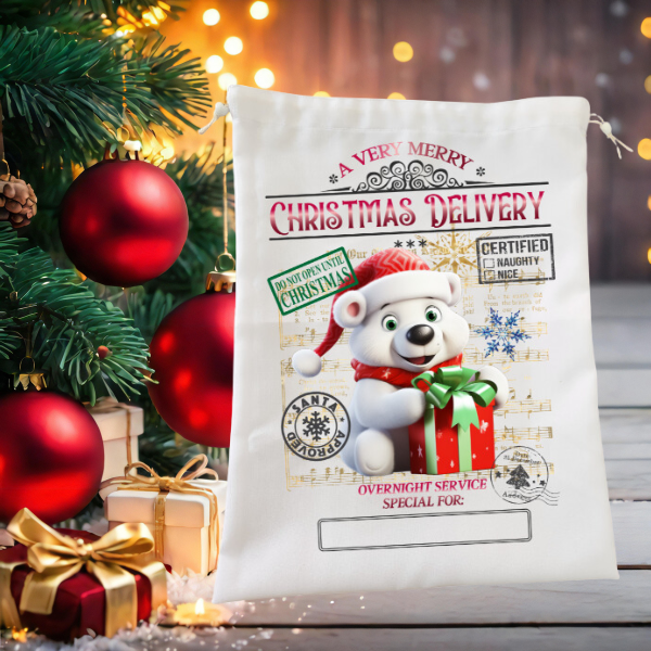 Santa Bag - Christmas Delivery From A Cute Snow Bear