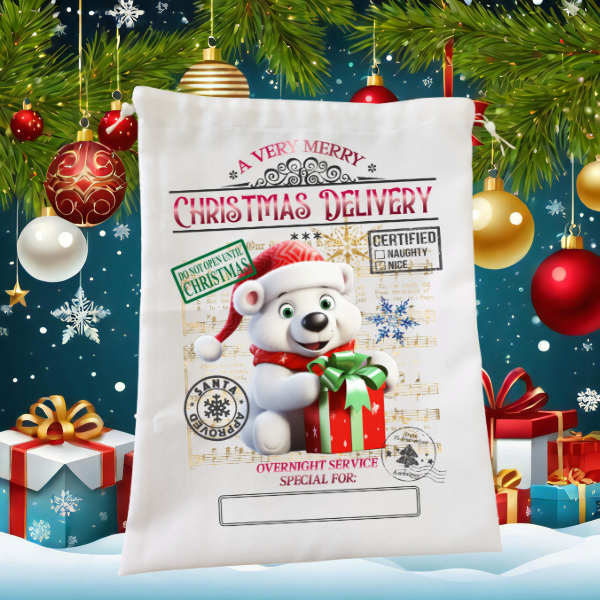 Santa Bag - Christmas Delivery From A Cute Snow Bear