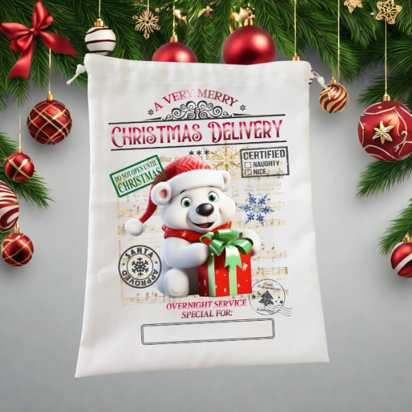 Santa Bag - Christmas Delivery From A Cute Snow Bear