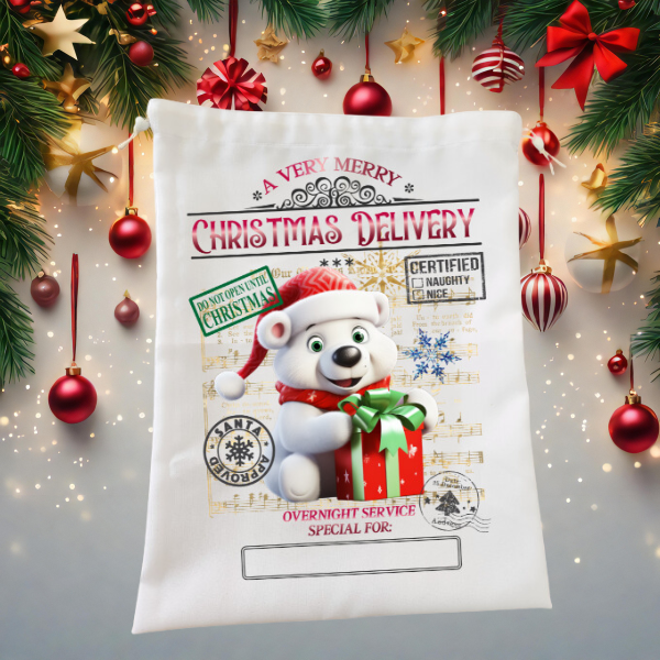 Santa Bag - Christmas Delivery From A Cute Snow Bear