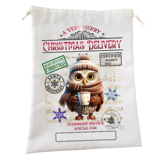 Santa Bag - Christmas Delivery From A Owl