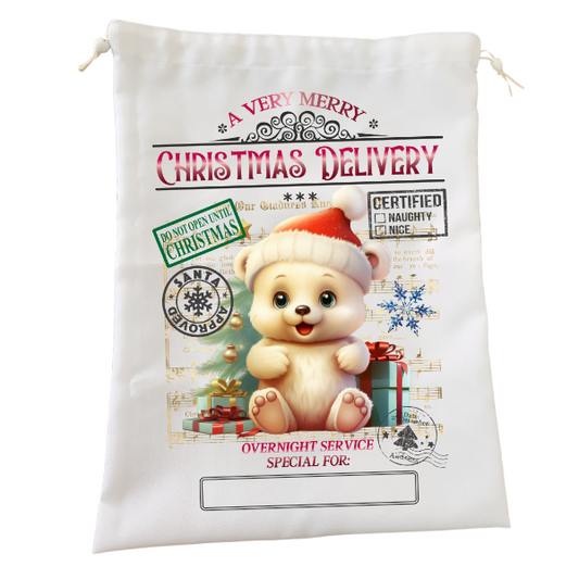 Santa Bag - Christmas Delivery From A Cute Teddy Bear