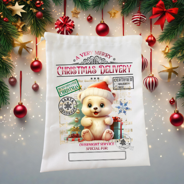 Santa Bag - Christmas Delivery From A Cute Teddy Bear