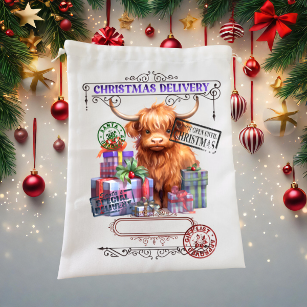 Santa Bag - Christmas Delivery From A Cute Cow With Presents