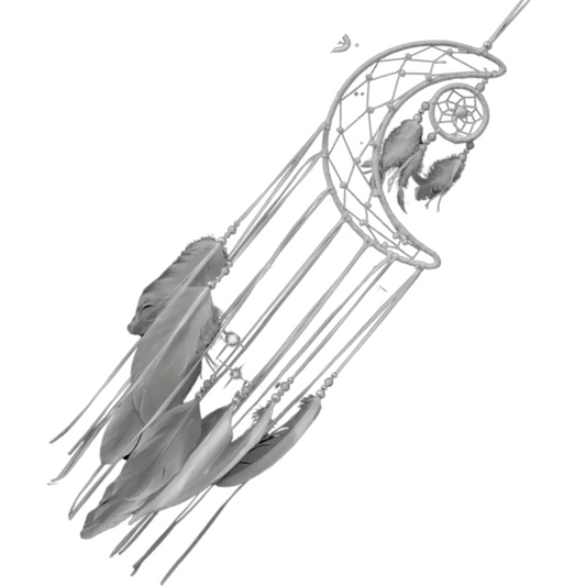 ✨ White Moon Dreamcatcher – Guardian of Peaceful Dreams ✨