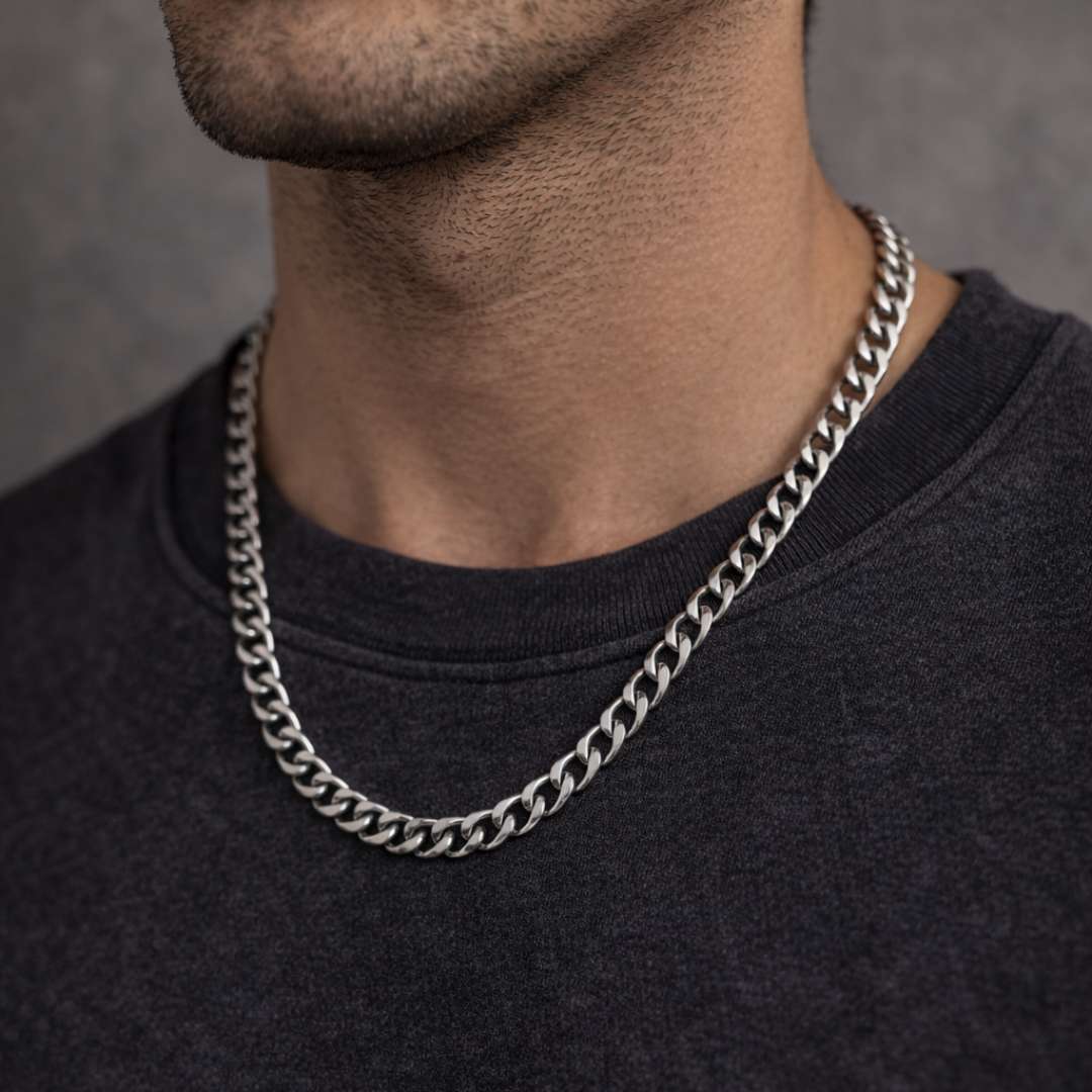 Urban Steel Stainless Steel Cuban Link Necklace