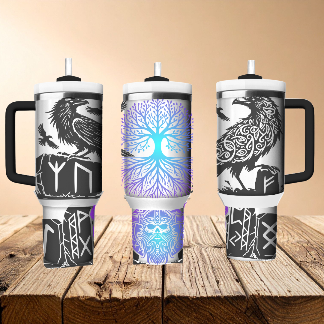 Viking Runes 40oz Quencher Tumbler