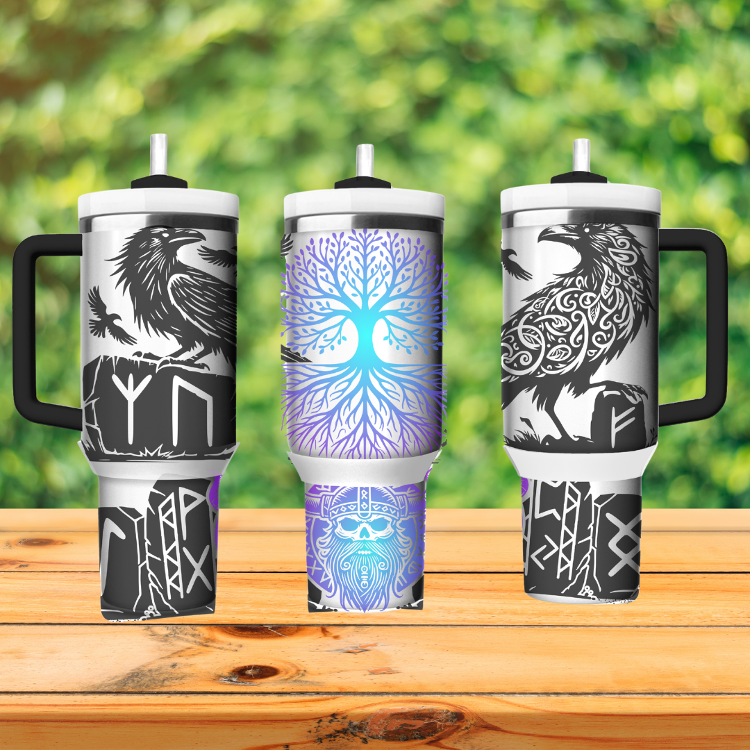 Viking Runes 40oz Quencher Tumbler
