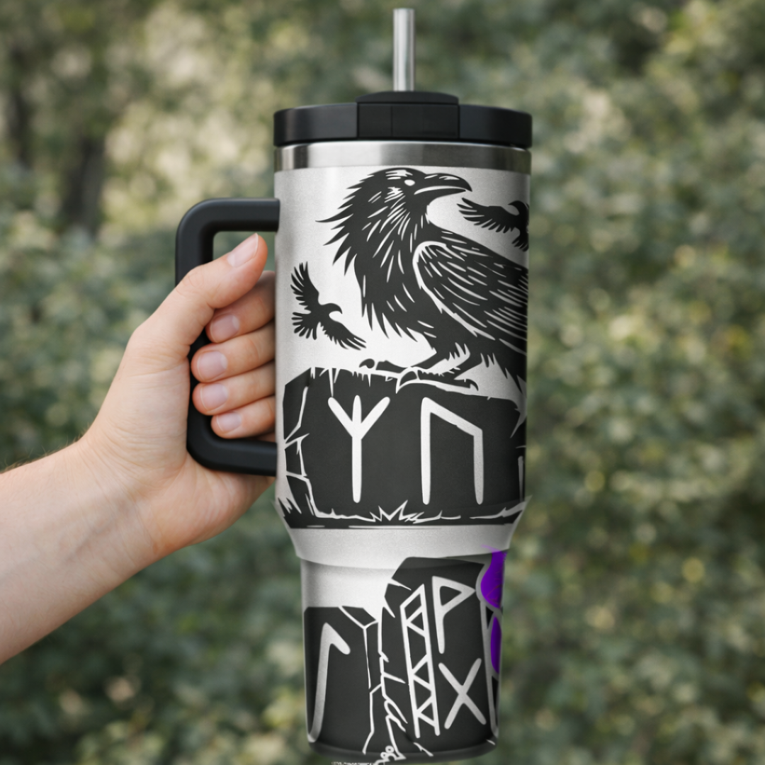 Viking Runes 40oz Quencher Tumbler