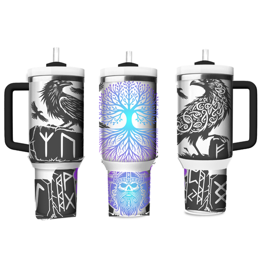 Viking Runes 40oz Quencher Tumbler