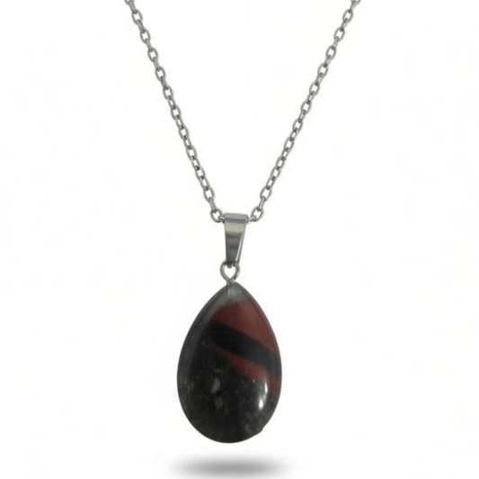Warrior Spirit Bloodstone Teardrop Necklace