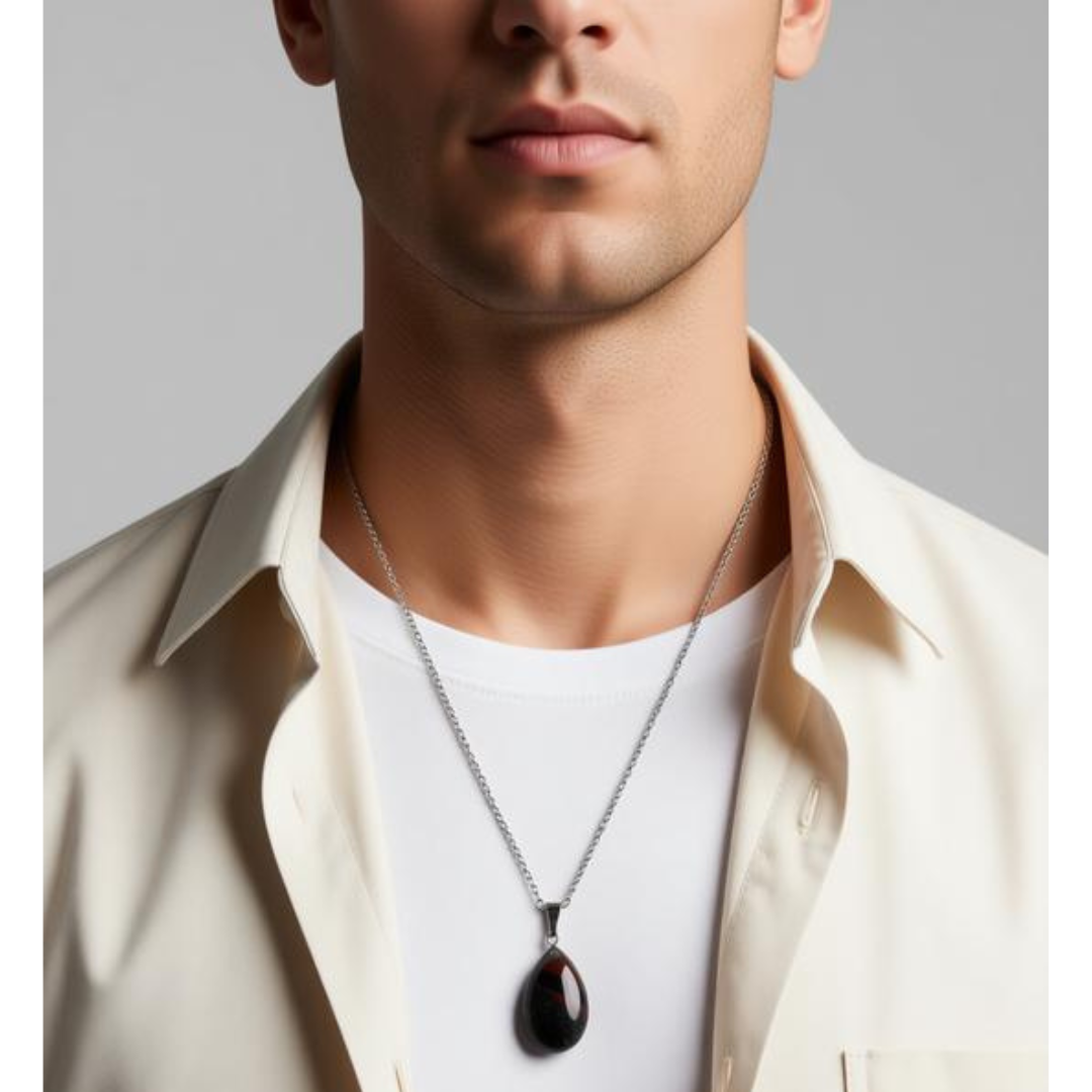 Warrior Spirit Bloodstone Teardrop Necklace