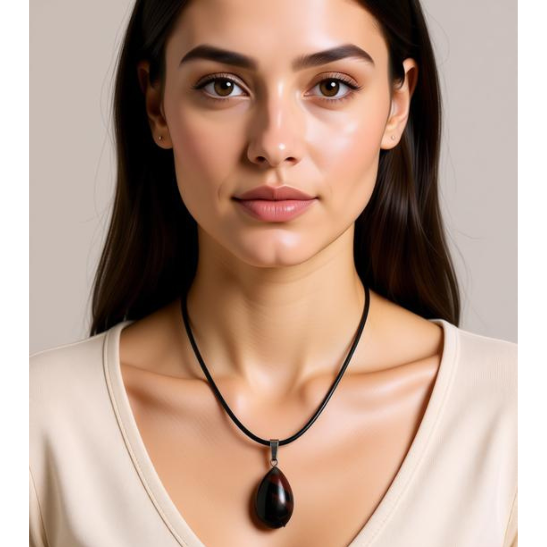 Warrior Spirit Bloodstone Teardrop Necklace