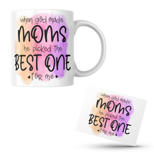 When God Made Moms he Picked the Best One For Me Coffee Cup and Coaster Set