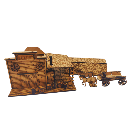 Wild West Blacksmith with Cargo Wagon