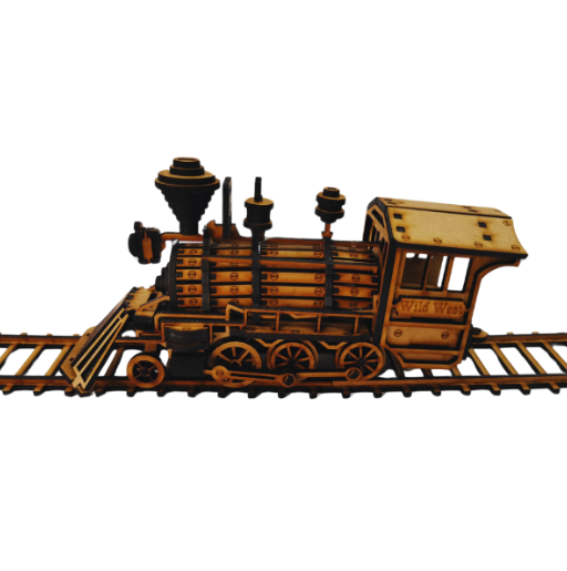 Wild West Locomotive with Coal Wagon DIY Build It Yourself Kit