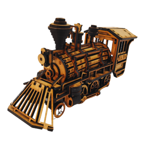 Wild West Locomotive with Coal Wagon DIY Build It Yourself Kit