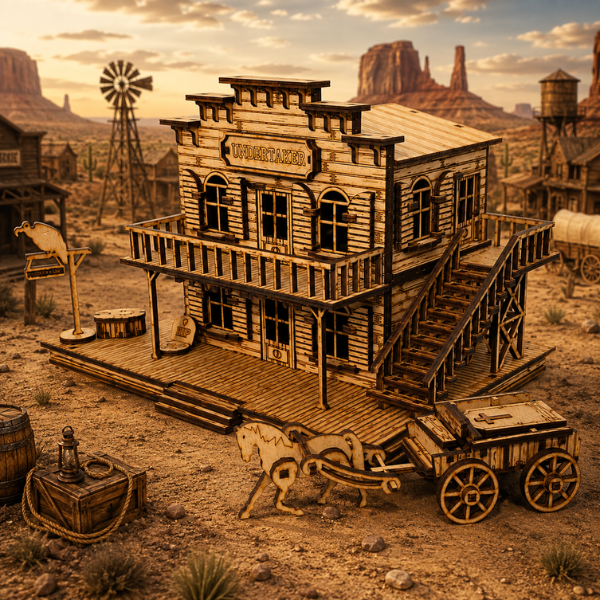 Wild West Undertaker and Wagon DIY Build It Yourself Kit