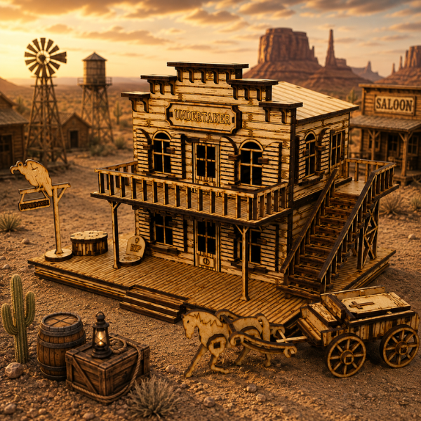 Wild West Undertaker and Wagon DIY Build It Yourself Kit