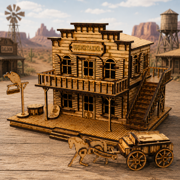 Wild West Undertaker and Wagon DIY Build It Yourself Kit