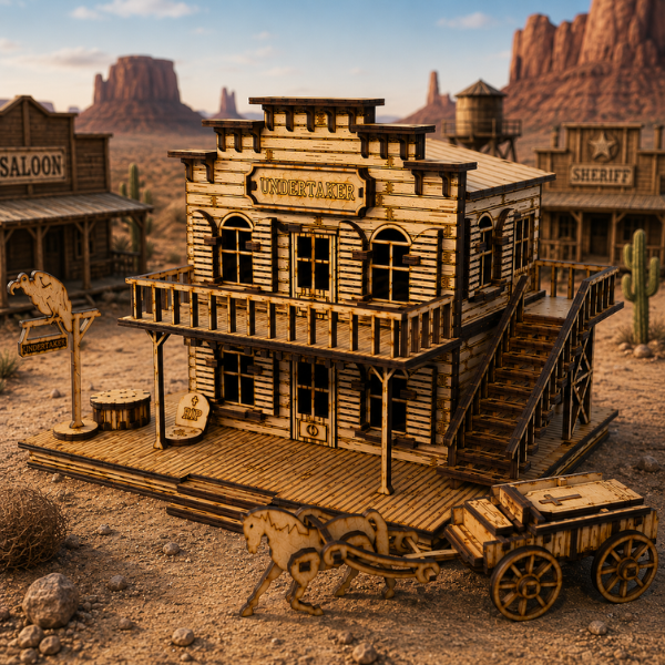 Wild West Undertaker and Wagon DIY Build It Yourself Kit