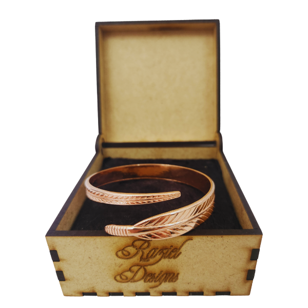 Wings of Wisdom Feather Copper Bangle