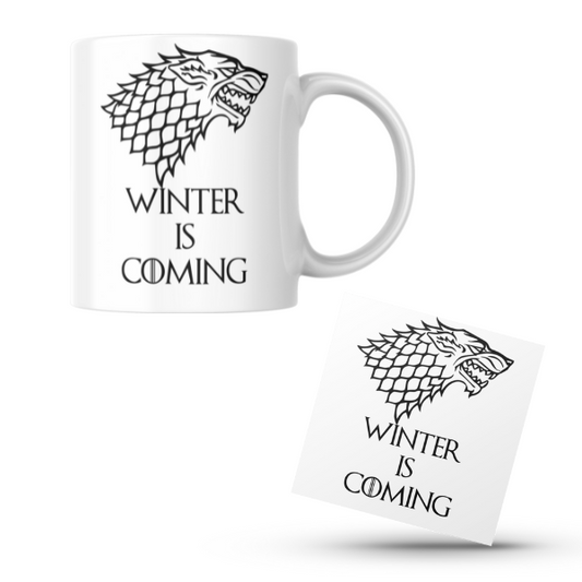 Game Of Thrones Winter Is Coming Coffee Cup and Coaster Set