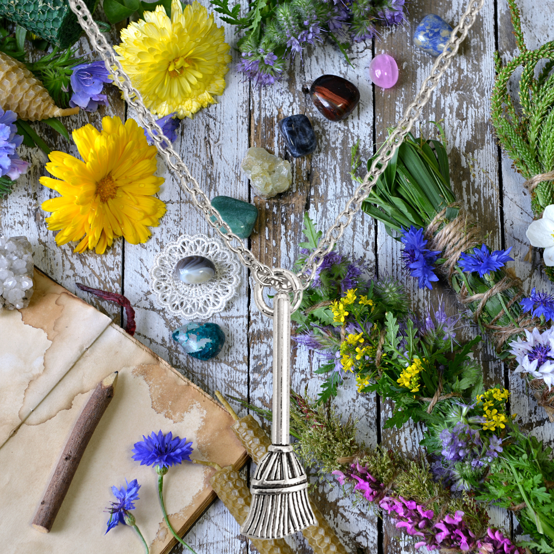 Witch’s Broom Pendant Necklace