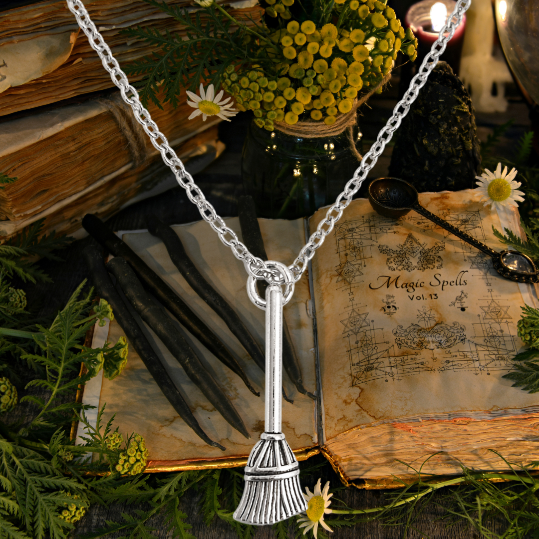 Witch’s Broom Pendant Necklace