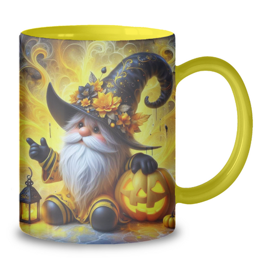 Whimsical Yellow Gnome Coffee Mug